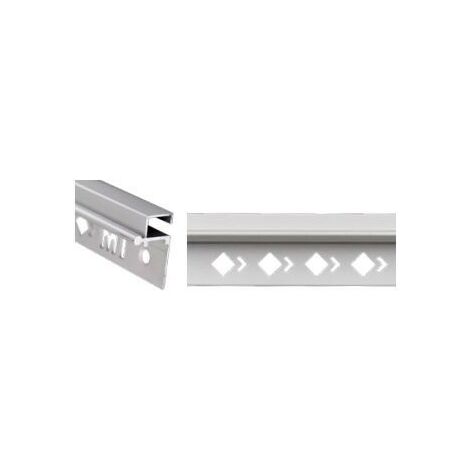 Profiles fixmi arret alu anodise argent mat  Epaisseur: 10 mm - Longueur profilé: 2m50 (1/5)