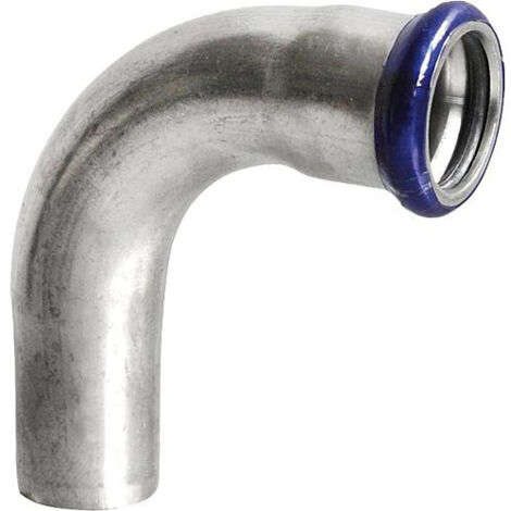 Raccord a sertir en inox coude 90°, DN 22 contour M avec un bout a enficher (1/3)