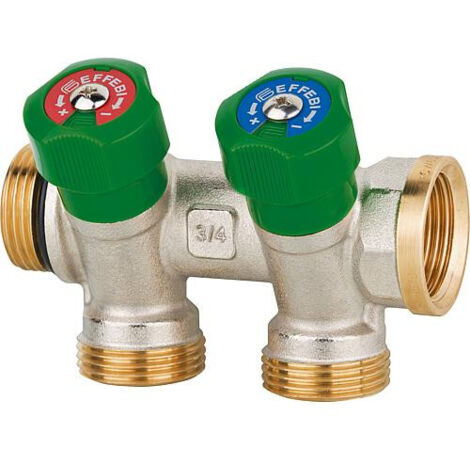 Collecteur sanitaire 4 departs DN15 (1/2"), PN16 joint plat (1/5)