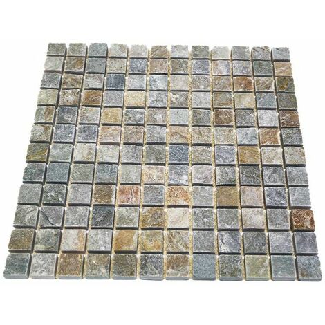 Mosaïque pierre 30.5x30.5cm – Finition rustique légère – Pour murs intérieurs et extérieurs – Vente à la pièce – Barwolf