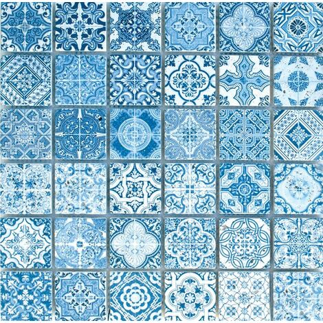 Banyo – Mosaïque travertin décoré Tanger 48x48mm – Plaque de support nylon 305x305mm – Installation facile sur murs et sols – Vendu à la pièce
