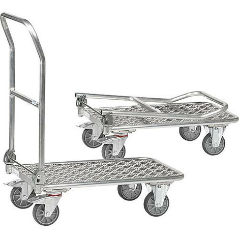 tectake Chariot de jardin et de transport pliable avec toit bleu pas