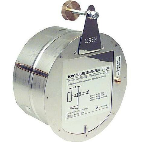 Banyo – Régulateur de tirage de précision 150 mm – Inox – Plage de réglage 10-35 Pa – Montage cheminée avec selle KW (1/2)