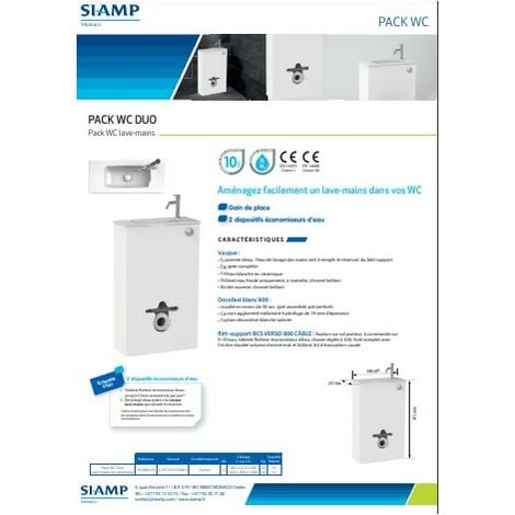 Pack WC suspendu lave-mains TRIO - SIAMP