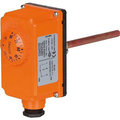 Thermostat immergé 0-90°C – Plage de régulation précise – Doigt de gant DN15 inclus – Contrôle de température pour chaudières – Imit