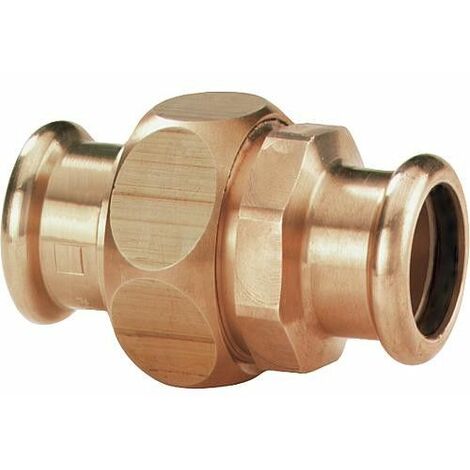 Raccord a sertir en bronze Raccord a vis fem/fem, diam. 22 mm Type 6330 joint plat, contour M (1/2)