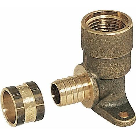 Raccord pour tubes P.E.R. Coude applique long a glissement DN 16 - 1/2 (1/2)