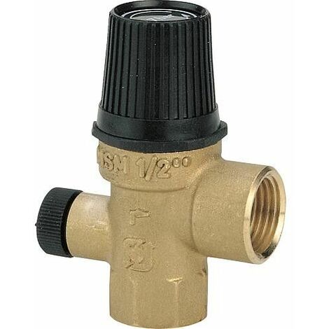 Watts – Soupape de sécurité sanitaire 7 bar – Entrée F1/2'' – Sortie F1/2'' – Type MSM-TM70 pour systèmes de chauffage jusqu'à 140 °C