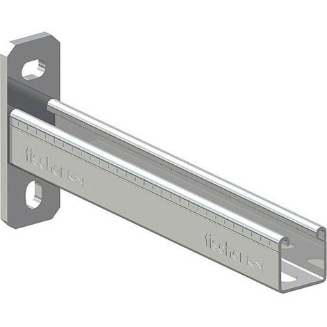 Fischer – Console pour étagère 750 mm – Acier galvanisé – Largeur 41 mm – Installation rapide pour canalisations – Compatible écrous FCN et FHS Clix S