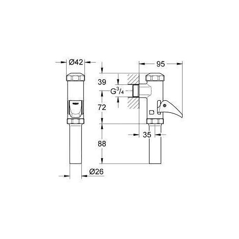 Grohe Accessoires - Chasse d'eau DAL entièrement automatique pour toilettes, chrome 37141000