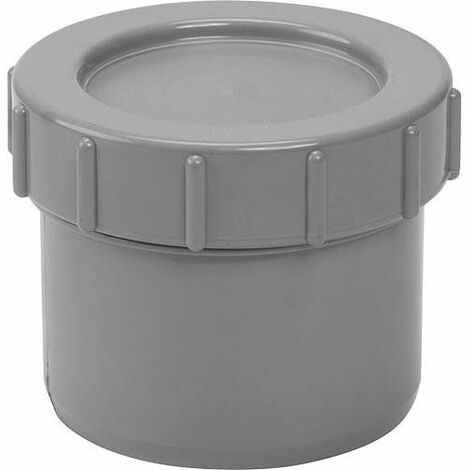 Bouchon avec capuchon à visser gris,à enficher dans un manchon - DN 40