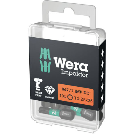 Embout WERA 1/4" impacteur pour visseuse a percussion T 10x25mm (1/5)