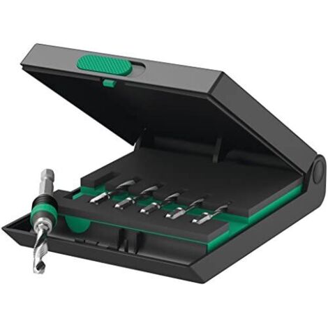 Wera – Jeu d'embouts pour visseuse – 6 embouts HSS M3 à M10 – Porte-embout 50 mm – Coffret en plastique inclus (1/5)