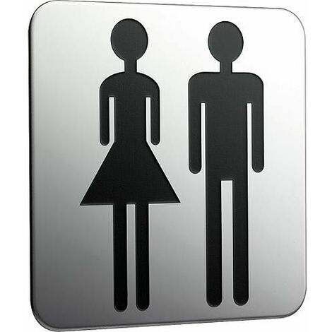 Panneau de porte emco systeme 2 chromé, femmes et hommes à coller