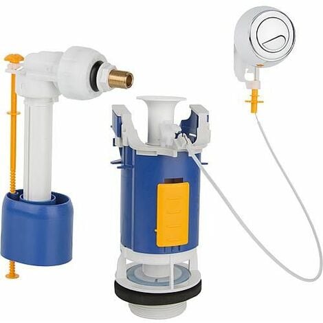 Ensemble NF mécanisme universel à poussoir double débit et robinet flotteur - Regiplast