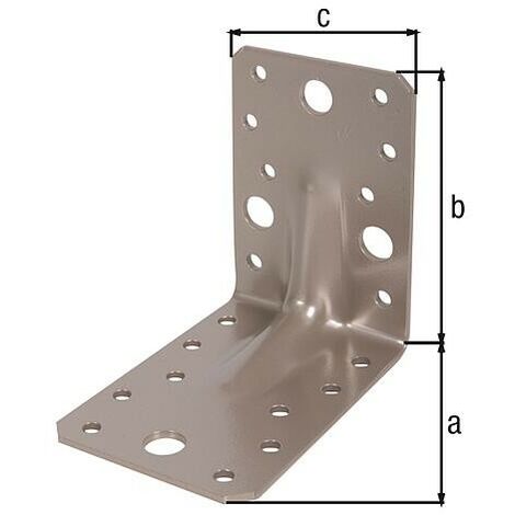 Schwerlast Winkelverbinder Mit Sicke - Edelstahl - 90 X 90 X 65mm - Q, 1,96