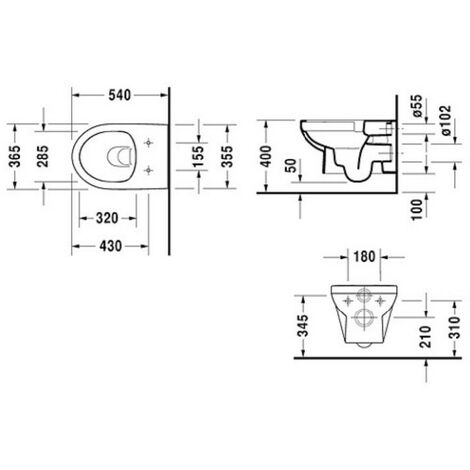 Pack Bati support Geberit et WC suspendu DURAVIT Durastyle