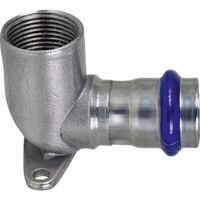 Raccord a sertir inox contour V, coude plafond femelle, 15 mm x DN 15 (1/2")