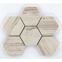 KEG20065 – Mosaïque en céramique blanche 26,1 x 20,0 x 1,0 cm – Finition élégante pour décoration intérieure – Barwolf