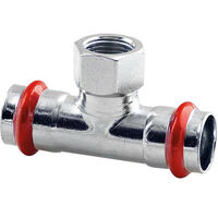 Acier C Contour V raccord A sertir T de transition avec sortie femelle 18 mm x DN 15 (1/2") x 18 mm