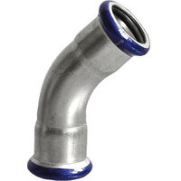 Raccord a sertir en inox coude 45°, DN 28 contour M fem/fem