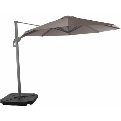 Ø3m Wind-resistant cantilever parasol Taupe BELVEO