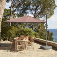 3x3m Wind-resistant cantilever parasol Taupe BELVEO