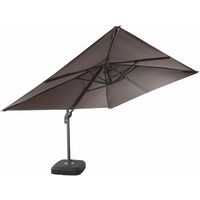 3M x 4M wind-resistant cantilever parasol - Mistral - Taupe