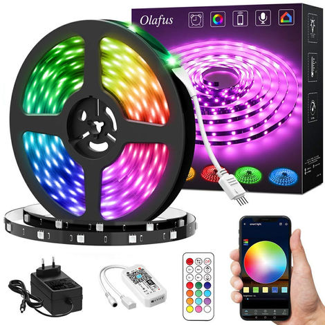 Kit ruban 10 m bandeau LED Alexa Connecté WiFi, 300 LED 5050, Bande  Lumineuse Couleur RGB Assistant Google, Mode et Luminosité R