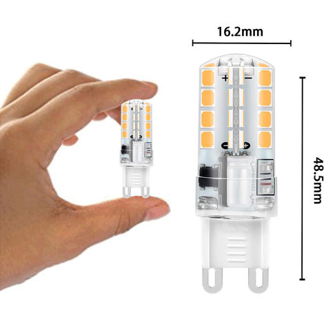 Lot de x10 ampoules led G9 3W blanc froid Économie d'énergie Equivalente  40W Halogène