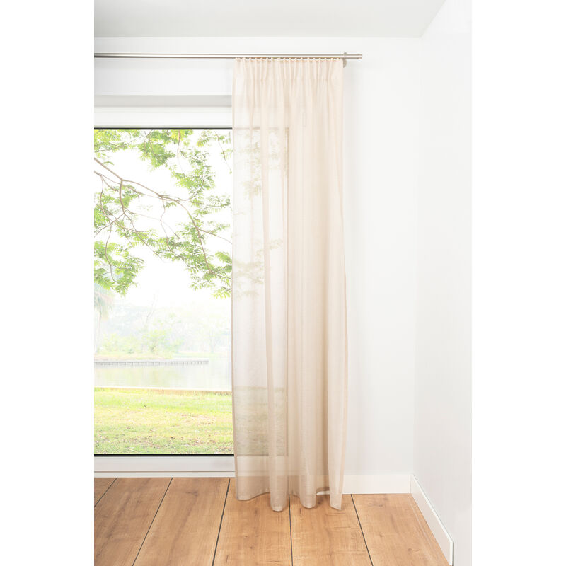 Schlaufenschal Soft Vorhang - 135x245 Schlafzimmer Gardinen - cm Set Sand 1er Blickdicht