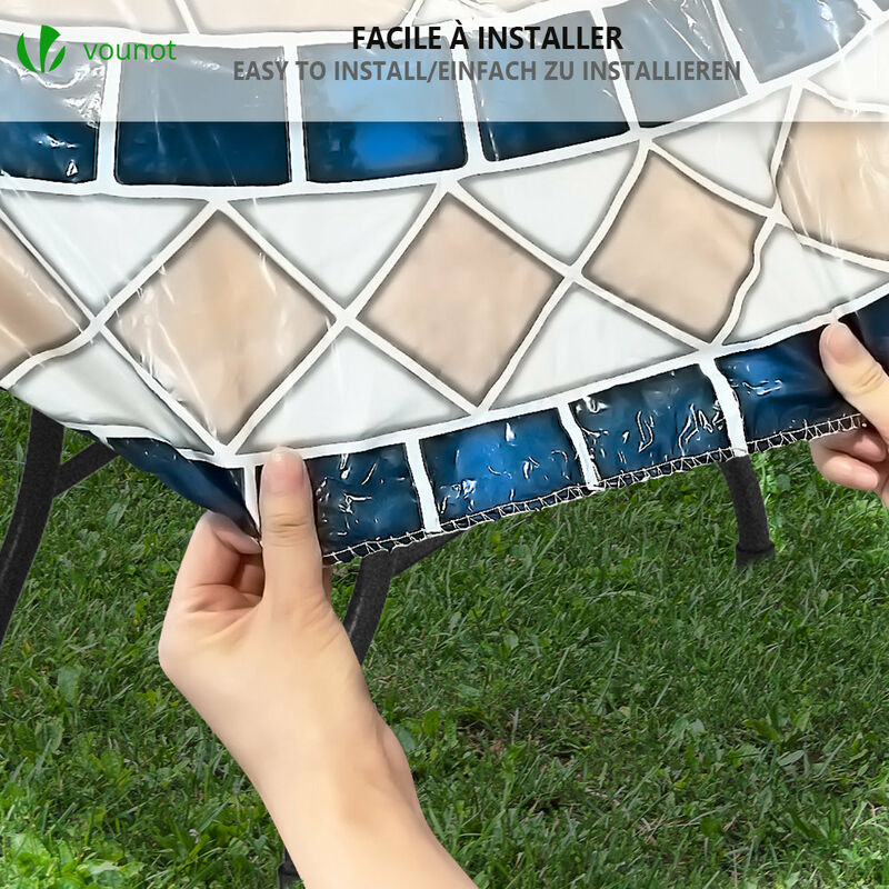 Runde Picknick-Tischdecke Mit Schirmloch – Wasserdicht, Elastisch, Für Camping & Garten (91,4-111,8 Cm)