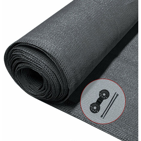 VOUNOT® Zaunblende 1.8×10m, Sichtschutz Zaun 90 g/m² HDPE Schattiernetz, Anthrazit
