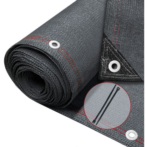 VOUNOT® Zaunblende 1×10m, Sichtschutz Zaun 230 g/m² HDPE Schattiernetz, Anthrazit