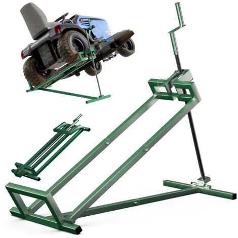 VOUNOT® Rasenmäherheber, Teleskop Rasentraktorheber, Hebevorrichtung 400kg Grün
