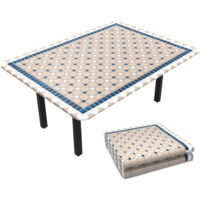 VOUNOT® Tischdecke Outdoor, Elastisch Rechteckig Gartentischdecke, Abwaschbar abwischbar Wetterfest, 180x114 cm