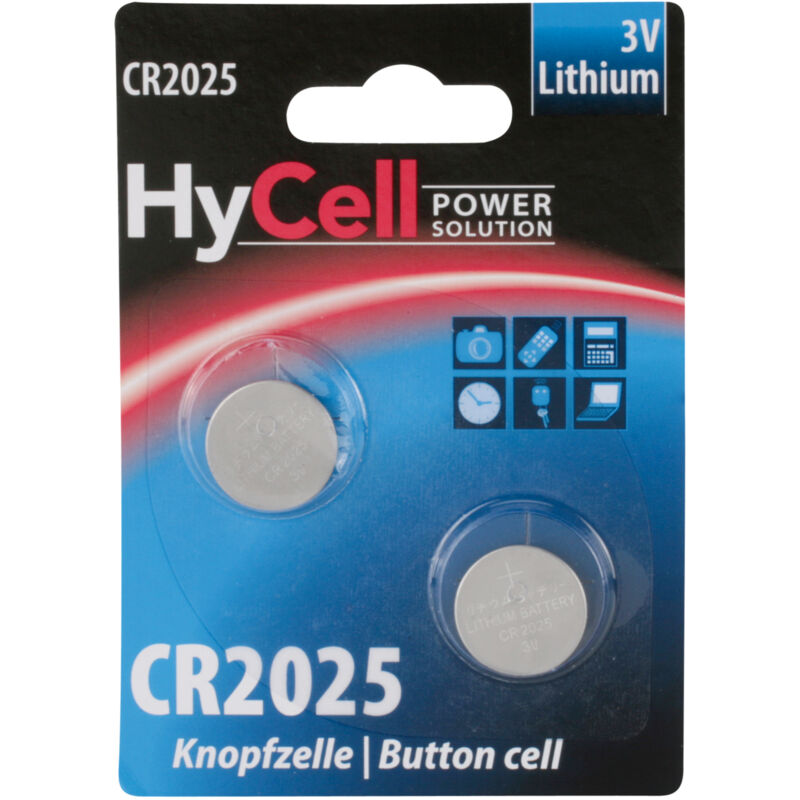 HyCell Piles bouton Lithium CR2025 3V (lot de 2)