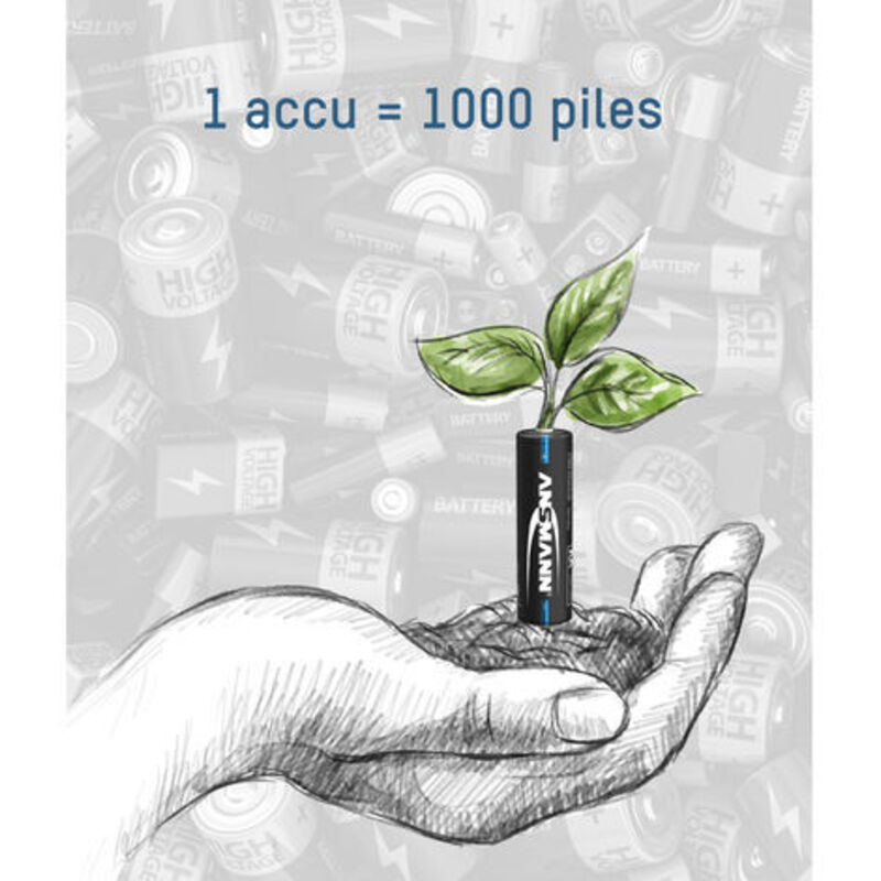 ANSMANN Piles Rechargeables NiMH AA 2800 MAh 1,2V (lot De 4