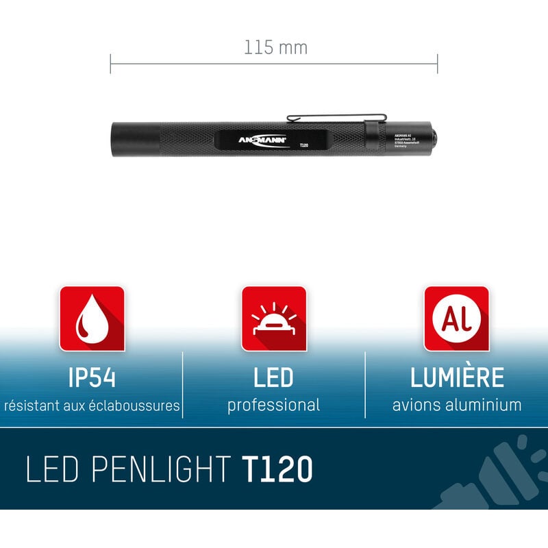 Lampe stylo haute qualité Future T120 LED ANSMANN / MEGA-PILES