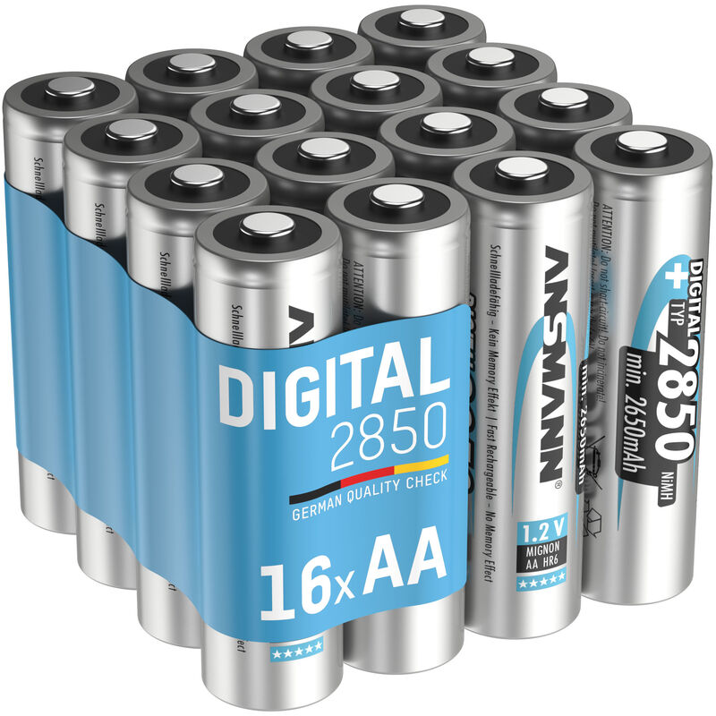 2 piles rechargeables accu ANSMANN AA LR6 1.2V 2850mAH