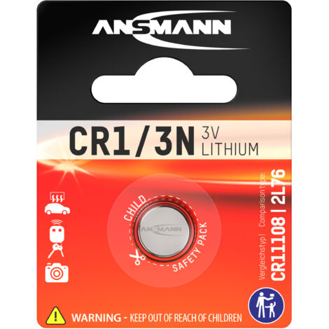 ANSMANN Pile lithium CR1 / 3N 3 V pour calculatrice, jouet électronique, etc. (1 pce) (1/4)