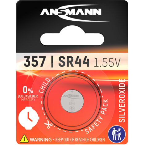 Pile boutons 1,55 V 133 mAh SR44 11,6 x 5,4 mm 1 pièce/blister ANSMANN (1/4)