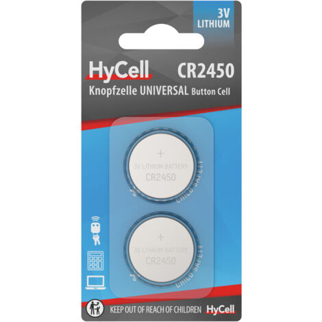 HyCell Piles boutons au lithium CR2450 3V, 2 pièces (1/5)