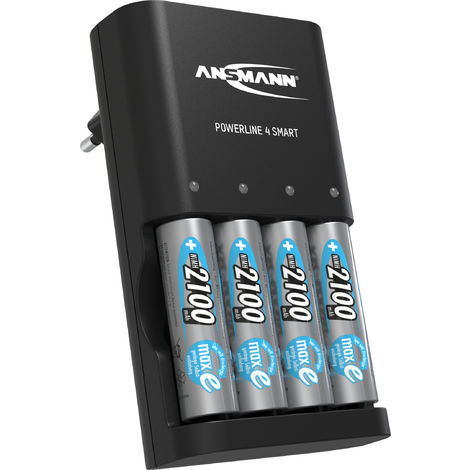ANSMANN Chargeur pour piles Powerline 4 Smart (1 pce) + 4 piles HR6 2100mAh (1/5)