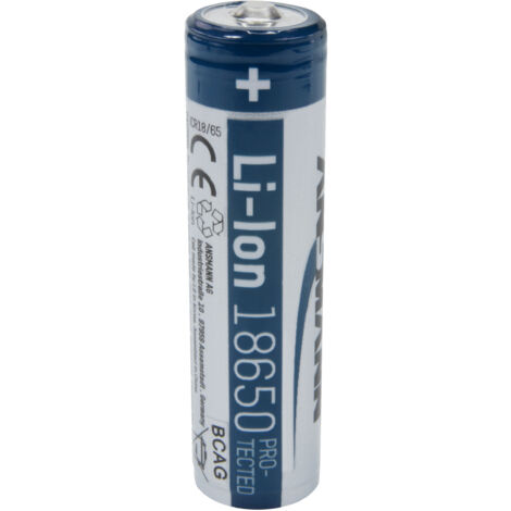 Batt. li-Ion ANSMANN 18650 (3,6V, 3500 mAh) avec Safetyboard pour lampe, etc.