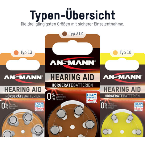 ANSMANN Piles auditives 312 1,4V (lot de 10)