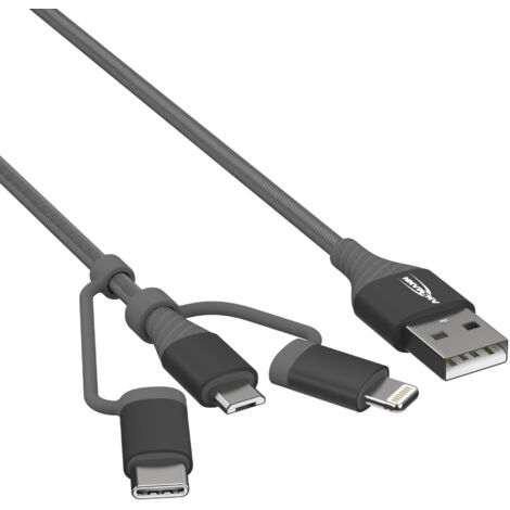 ANSMANN Câble de charge et données 3-en-1 120 cm (1 pce) (1/5)