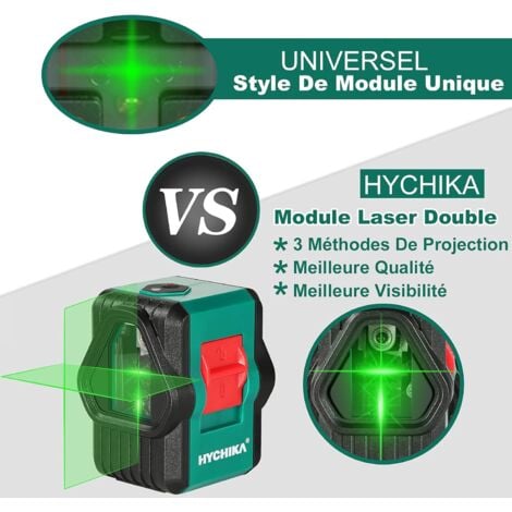 Niveau Laser, HYCHIKA 30M Autonivelant Niveau Laser Vert,Deux Modules, Ligne Croix/Horizontale/Verticale, USB Rechargeable, Support Magn¨tique