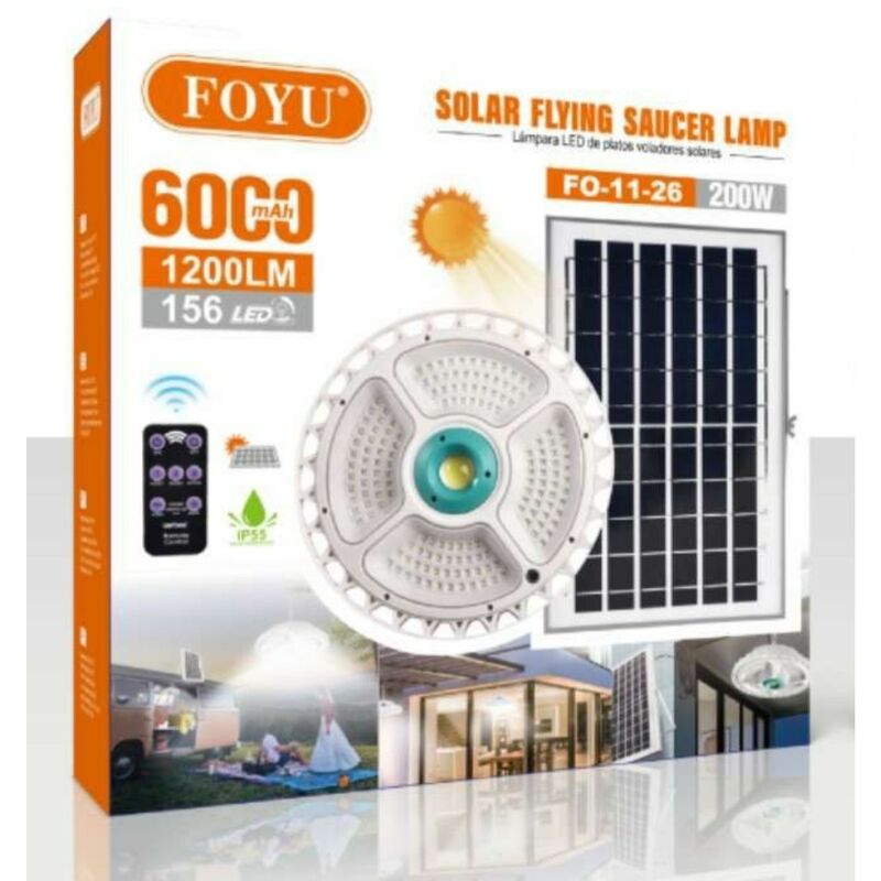 FARO LED CON PANNELLO SOLARE LUCE FREDDA 120W/200/300/400/600/800W IP66/67  100