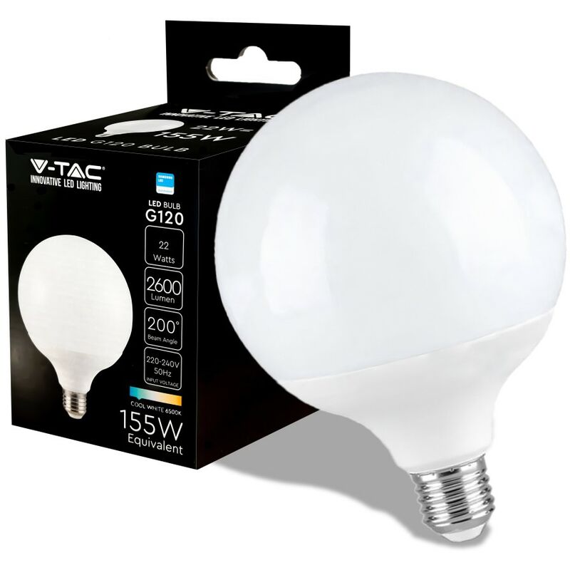 Lampadina LED E27 20W 220V luce sfera globo G120 passo vite grosso lampadine